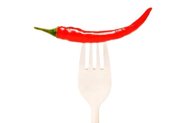 Rode peper geïsoleerd op de witte — Stockfoto