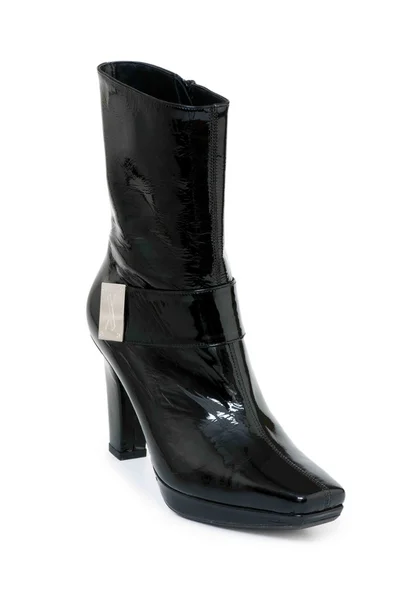 Black boots isolated on the white — Stock Photo, Image