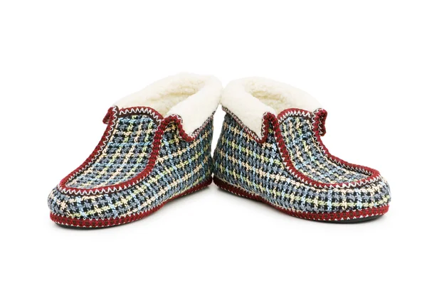 Warm slippers isolated on the white — Zdjęcie stockowe