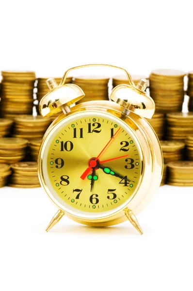 El tiempo es concepto de dinero con reloj — Foto de Stock
