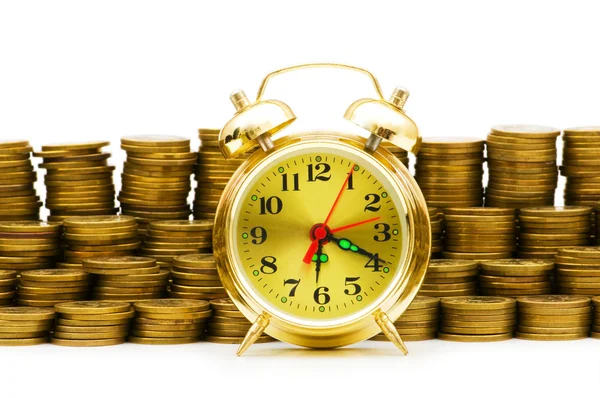 Tid är pengar koncept med klocka — Stockfoto