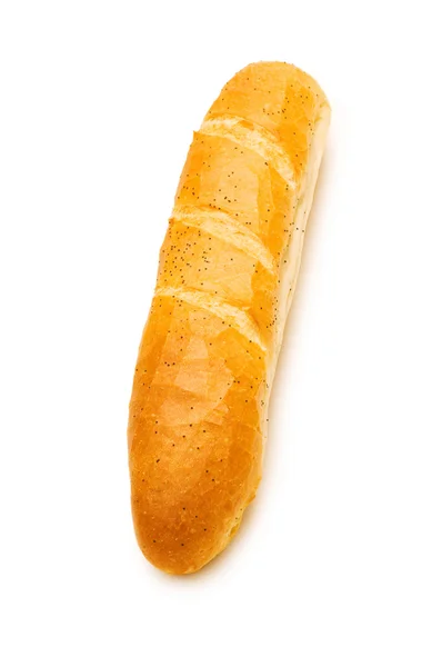 在白色的面包上隔离的新鲜面包 — 图库照片