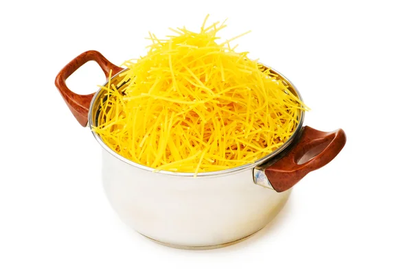 Spaghetti pot geïsoleerd op de witte — Stockfoto
