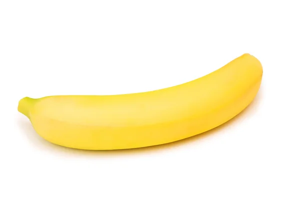 Жовтий банан ізольований на білому — стокове фото