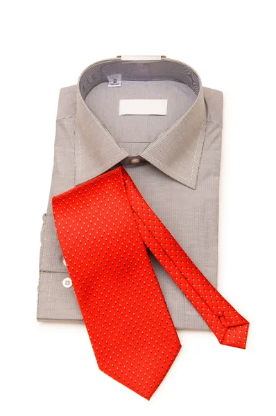 Chemise et cravate isolées sur le blanc — Photo