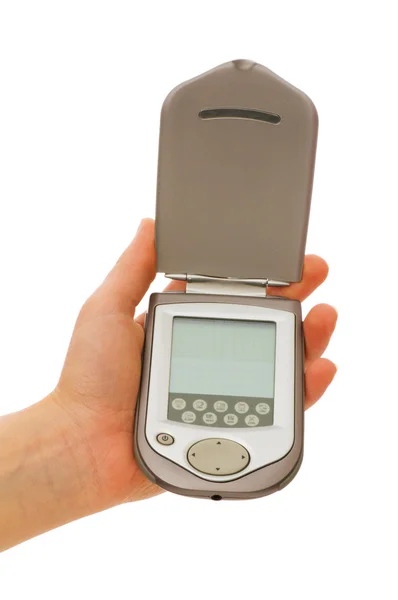 Мобільний телефон з порожнім екраном ізольовано — стокове фото