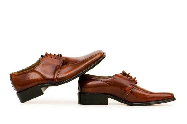 Bruna skor isolerat på vita — Stockfoto