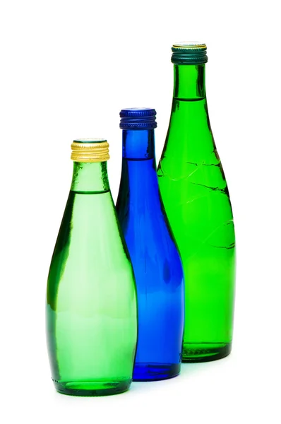 Бутылки воды изолированы на белом — стоковое фото