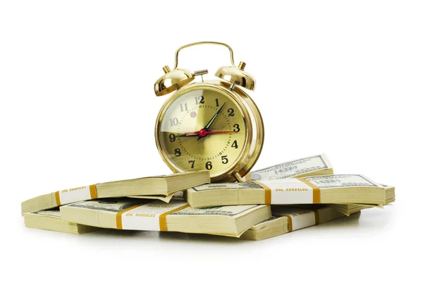 Time is money concept with dollars — Stock Photo, Image