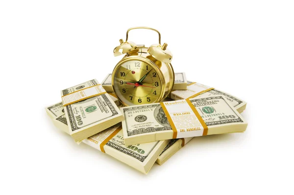 Tijd is geld begrip met dollars — Stockfoto