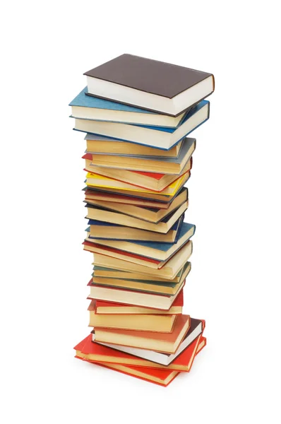 Stapel boeken geïsoleerd op de witte Rechtenvrije Stockfoto's
