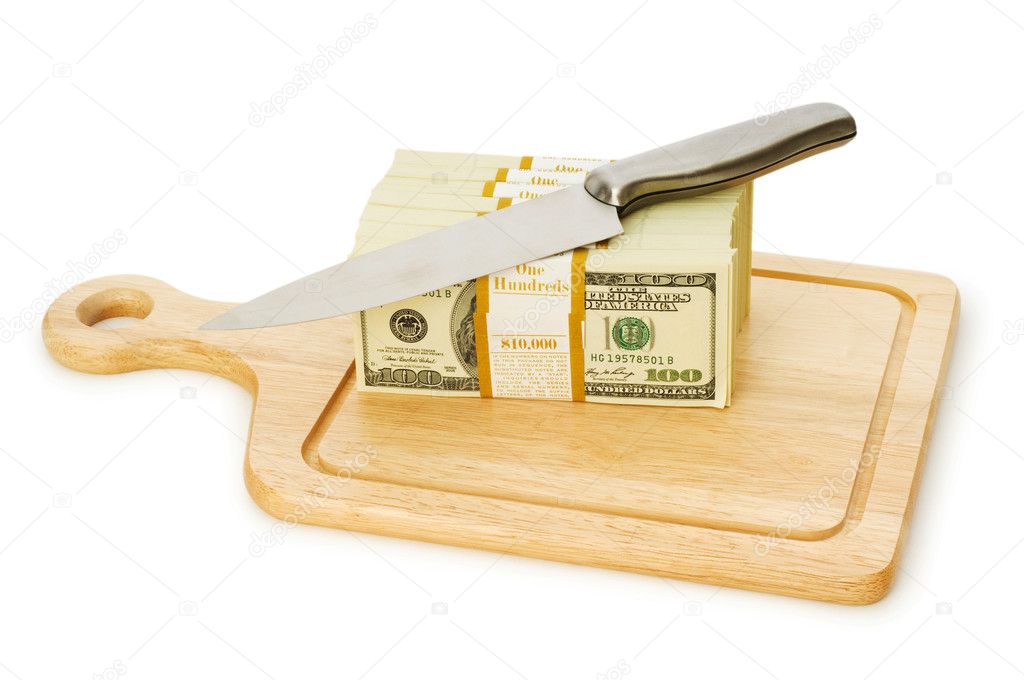Money concept - cutting dollars