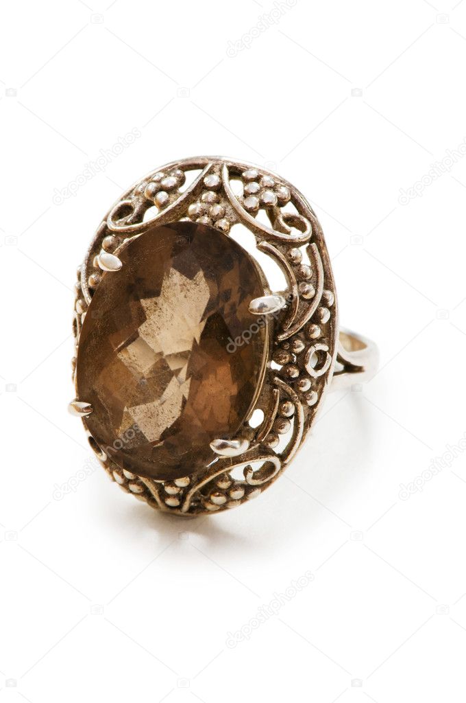 Precious ring isolated on the white