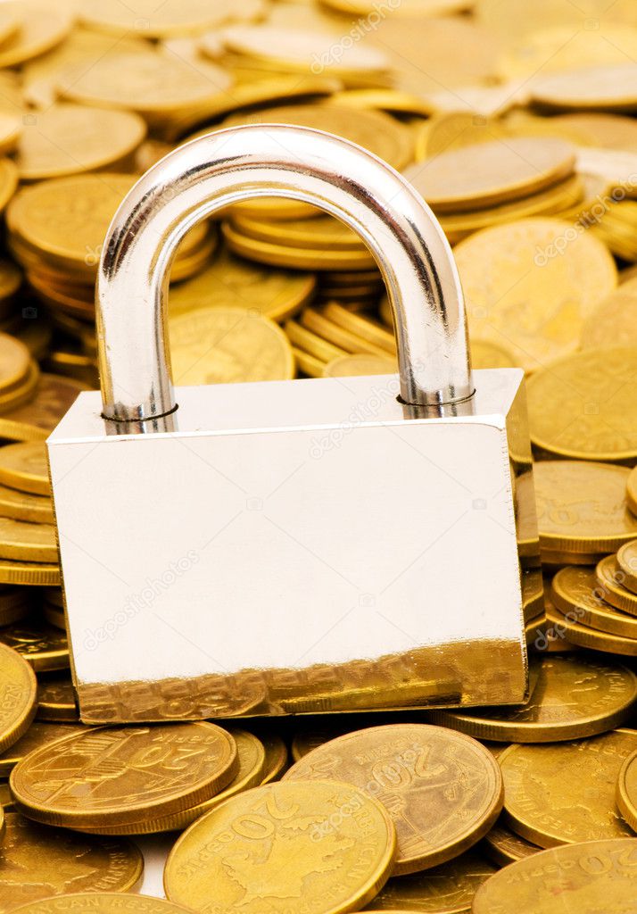 Concept of financial security with lock