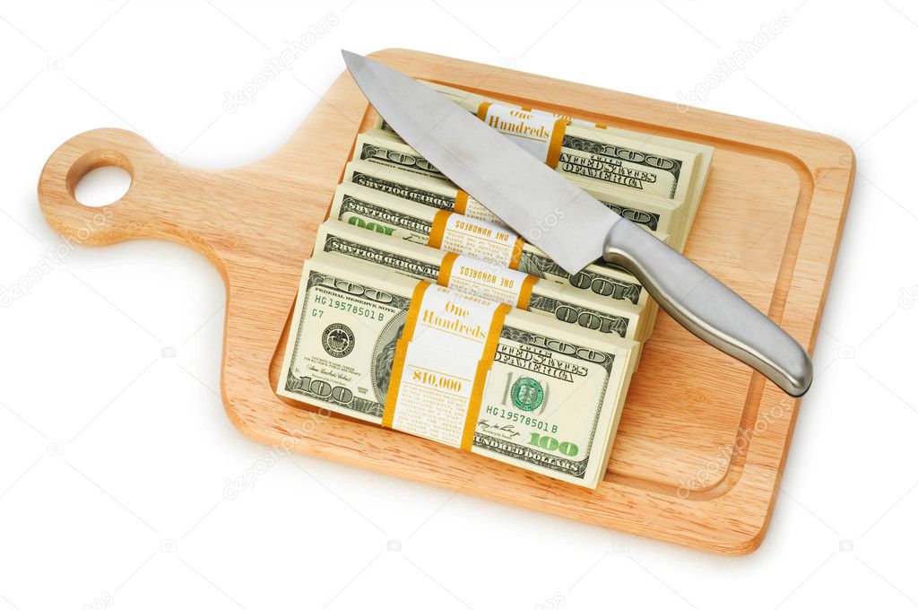 Money concept - cutting dollars