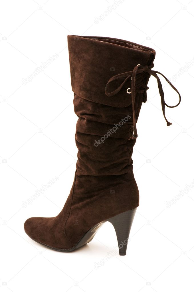 Brown boots isolated on the white