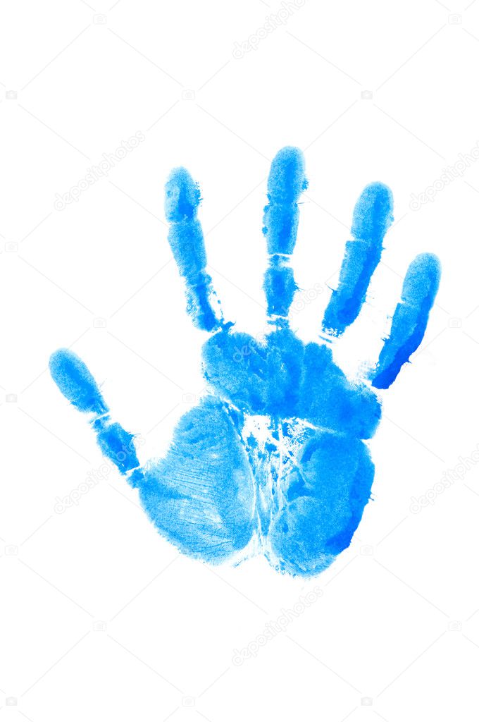 Print of hand isolated on the white