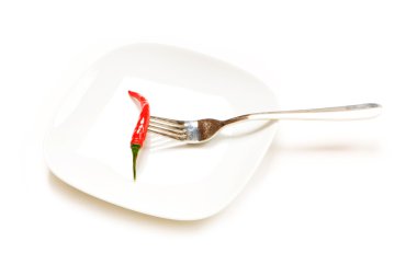 High-key image of red pepper isolated clipart