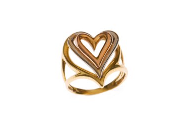 altın yüzük üzerinde beyaz izole