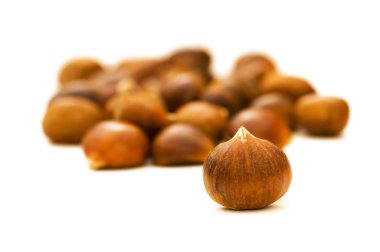 Many chestnuts isolated on the white clipart