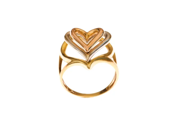 Golden ring isolerat på vita — Stockfoto