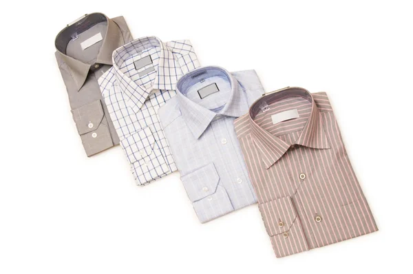 Různé košile, izolované na bílém — Stock fotografie