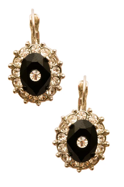 Pair of earrings isolated on the white — Stock Photo, Image