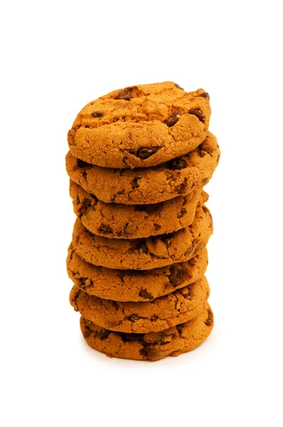 Chocolate cookies isolated on the white — Stock Photo, Image