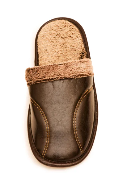 Kožené pantofle izolovaných na bílém — Stock fotografie