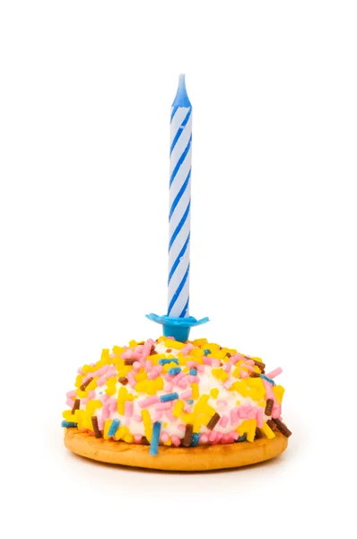 Pohár dorty a svíčka, samostatný — Stock fotografie