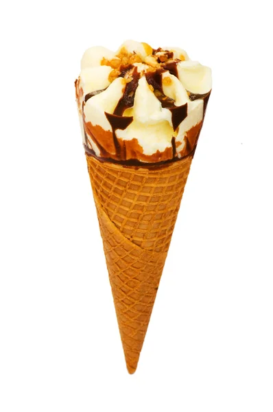 Cone de sorvete isolado no branco — Fotografia de Stock