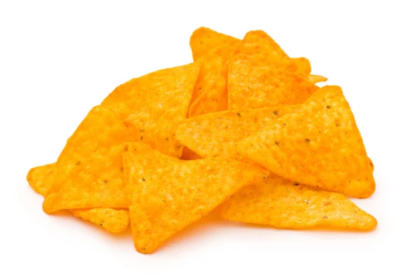 Hoop van chips geïsoleerd op de witte — Stockfoto