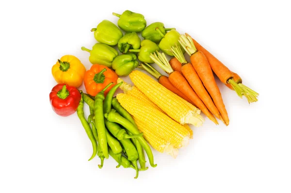 Różne warzywa na białym tle — Zdjęcie stockowe