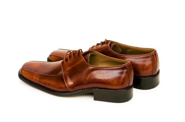 Sapatos castanhos isolados no branco — Fotografia de Stock