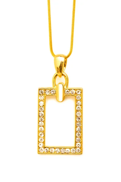 Goldene Halskette isoliert auf dem weißen — Stockfoto
