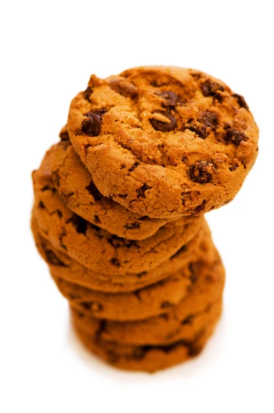 Biscoitos de chocolate isolados no branco — Fotografia de Stock