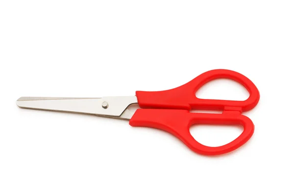Red scissors isolated on the white — Stock Photo, Image