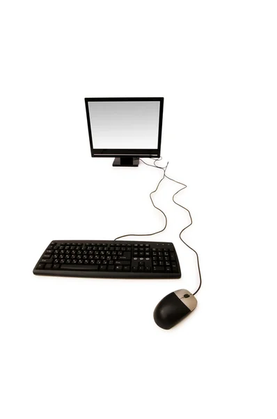 Персональный компьютер изолирован на белом — стоковое фото