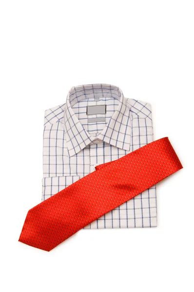 Skjorta och slips isolerat på vita — Stockfoto