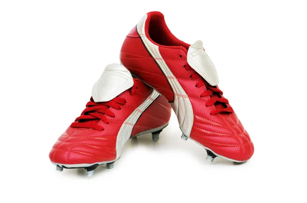 Sapatos de futebol isolados no branco — Fotografia de Stock