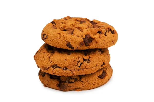 Chocolate cookies isolated on the white — Stock Photo, Image