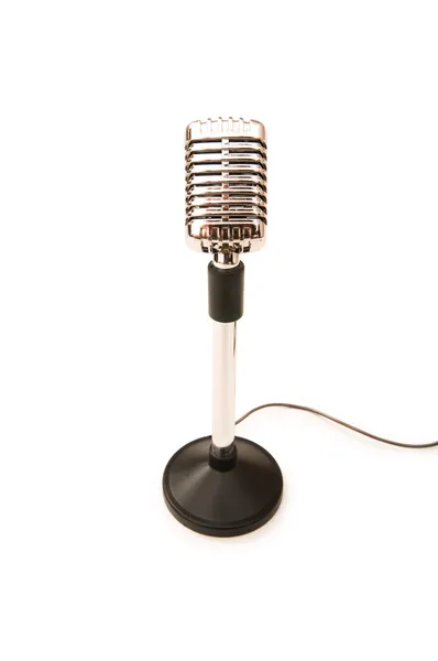 Sztuka mikrofon na białym tle — Zdjęcie stockowe