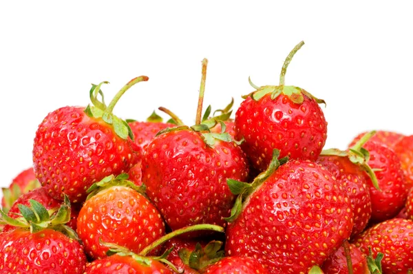 Red strawberries isolated on the white — Stock Photo, Image