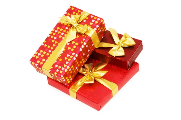 Gift boxes isolated on the white Stock Image