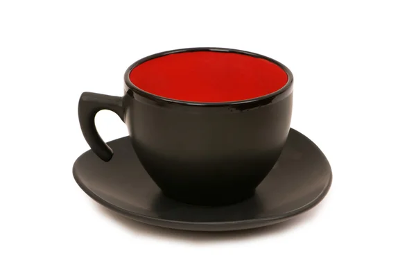 Black cup isolated on the white — Stock Photo, Image