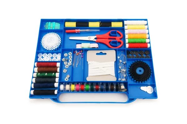 Close up of colourful sewing kit — Stock Photo, Image
