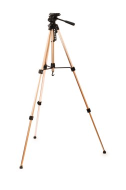 Tripod camera isolated on the white clipart