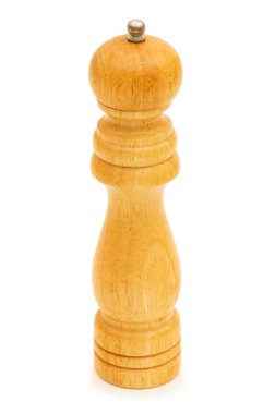 Wooden pepper mill isolated clipart