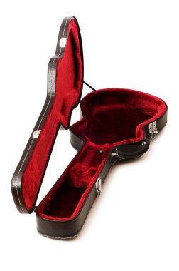 gitar kutusu üzerinde beyaz izole