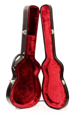 gitar kutusu üzerinde beyaz izole